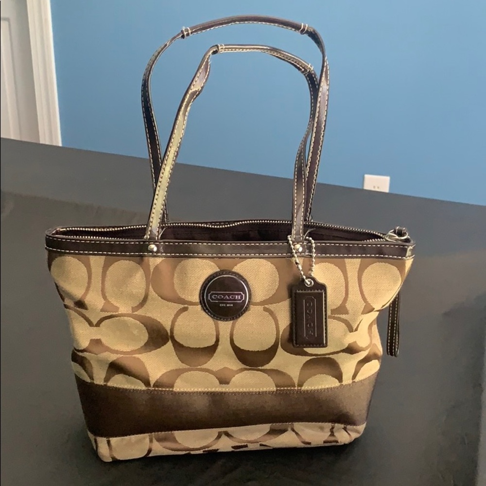 Coach Signature Stripe Tote